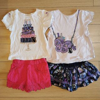 アナスイミニ(ANNA SUI mini)のアナスイミニ Tシャツ&ショートパンツ 4枚セット(Tシャツ/カットソー)