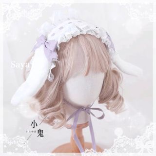 ♡ うさみみ フリル リボンヘッドドレス 3way purple ♡(カチューシャ)