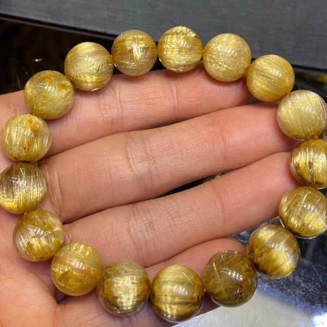 セール】 【天然】タイチンルチルクオーツ ブレスレット 12.5mm