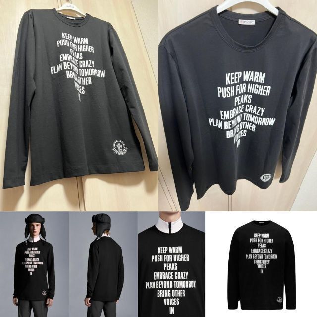 ☆新品未使用・本物保証☆MONCLER レタリングロゴ ロングTシャツ 黒色 L