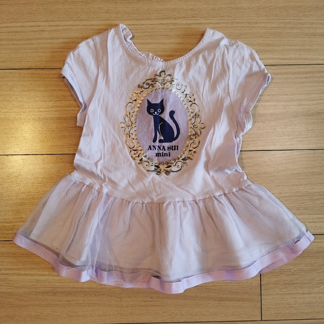 ANNA SUI mini(アナスイミニ)のアナスイミニ チュール肩開きTシャツ&ショートパンツ 4枚セット キッズ/ベビー/マタニティのキッズ服女の子用(90cm~)(Tシャツ/カットソー)の商品写真