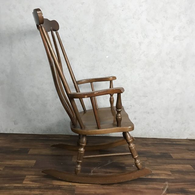 ロッキングチェア レトロ 木製 椅子 アンティーク ビンテージ チェア ひじ掛け 3