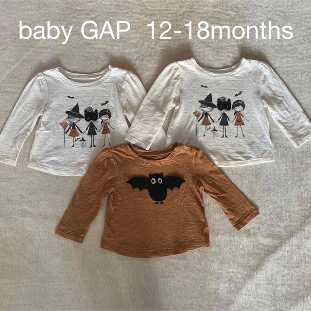 babyGAP(ベビーギャップ)のbaby GAP  女の子　長袖Tシャツ　3枚セット キッズ/ベビー/マタニティのベビー服(~85cm)(Ｔシャツ)の商品写真