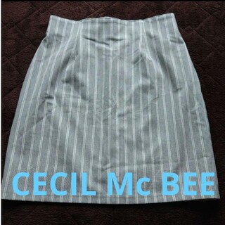 セシルマクビー(CECIL McBEE)のCECIL Mc BEE グレー ストライプ スカート Mサイズ(その他)