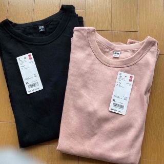 ユニクロ(UNIQLO)のユニクロ　スピーマコットン　リブクールネックT XL(Tシャツ(半袖/袖なし))