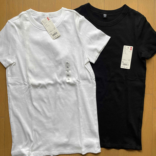 ユニクロ(UNIQLO)のあんこさま　ユニクロ　スピーマコットン　リブクールネックT XL(Tシャツ(半袖/袖なし))