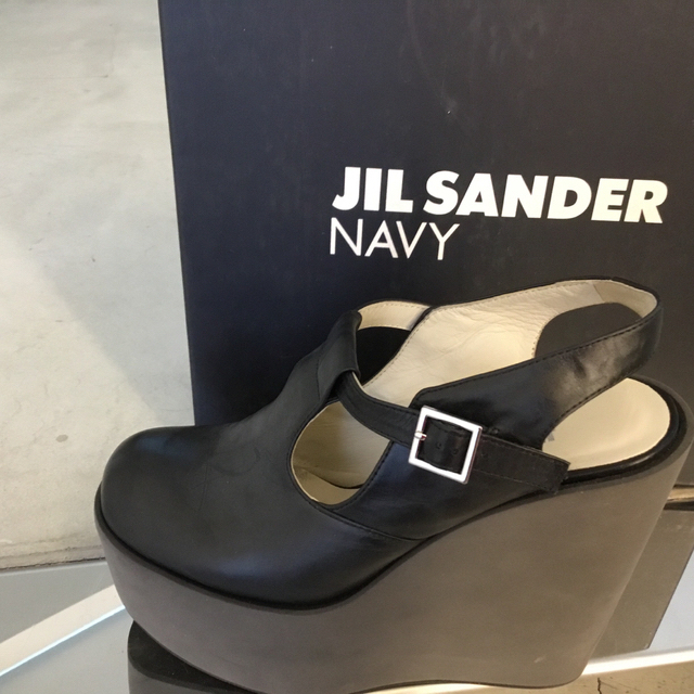 JIL SANDER NAVY(ジルサンダーネイビー)のジルサンダー　ウエッジサンダル 37ハーフお値下げ レディースの靴/シューズ(サンダル)の商品写真