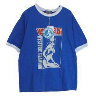 ヒステリックグラマー(HYSTERIC GLAMOUR)のHYSTERIC GLAMOUR ヒステリックグラマー 02222CT02 VAMPIRELLA ヴァンピレラ ガールプリント リンガー Tシャツ ブルー系 L【中古】(Tシャツ/カットソー(半袖/袖なし))