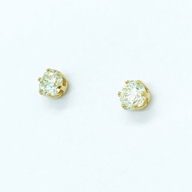 【新品】ダイヤモンド　一粒ピアス　トータル0.5ct　K18 YG