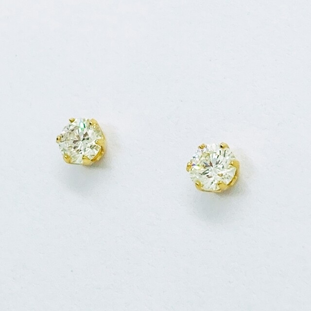 【新品】ダイヤモンド　一粒ピアス　トータル0.5ct　K18 YG