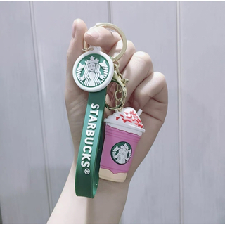 スターバックス(Starbucks)の海外限定スタバ　キーホルダー　フラペチーノ携帯ストラップ　いちご(キーホルダー)