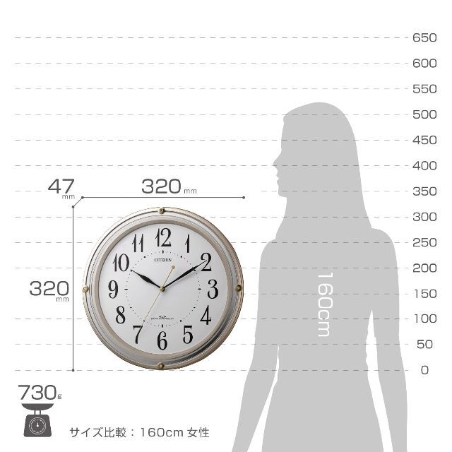 リズム(RHYTHM) シチズン 掛け時計 電波時計 アナログ M516 連続秒