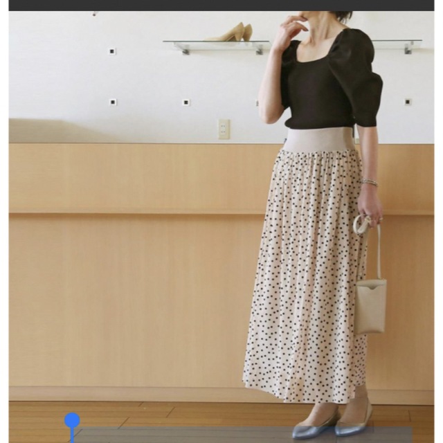 MUNICH(ミューニック)の🔴最終フォロー価格🔴⭐️ウエストリブフロッキードットプリント チュール レディースのスカート(ロングスカート)の商品写真