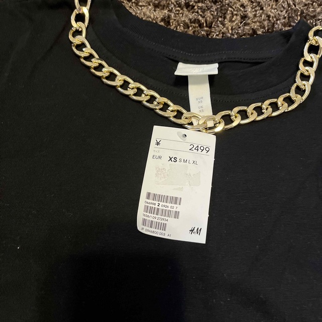 H&M(エイチアンドエム)の[未使用] H&M 黒ロンT XS レディースのトップス(Tシャツ(半袖/袖なし))の商品写真