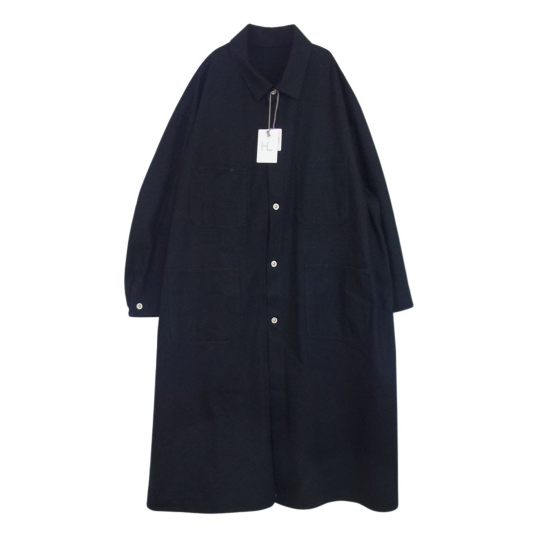 ヘリル HERILL 20-020-HL-8050-3 CASHMERE DENIM WORK COAT カシミヤ デニム ワーク コート ブラック系 2【美品】【中古】 メンズのジャケット/アウター(ステンカラーコート)の商品写真