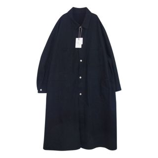 ヘリル HERILL 20-020-HL-8050-3 CASHMERE DENIM WORK COAT カシミヤ デニム ワーク コート ブラック系 2【美品】【中古】(ステンカラーコート)