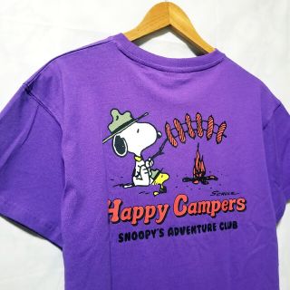 ピーナッツ(PEANUTS)の新品　スヌーピー　PEANUTS　 Tシャツ 半袖　濃紫(Tシャツ(半袖/袖なし))