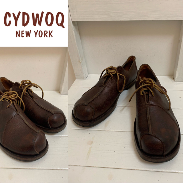 CYDWOQ サイドウォック USA製 レザーレースアップシューズ D.ブラウン