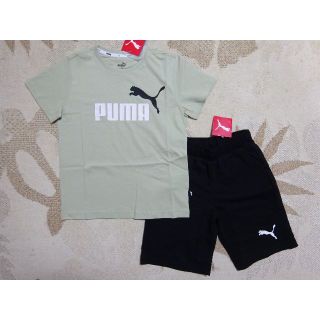 プーマ(PUMA)の新品★PUMAプーマ★140★２カラーロゴTシャツ 緑・ハーフパンツ 黒★上下(その他)