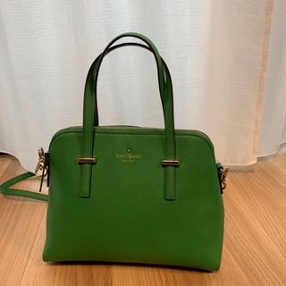 ケイトスペードニューヨーク(kate spade new york)の【美品】kate spade 2wayハンドバッグ　グリーン(ハンドバッグ)