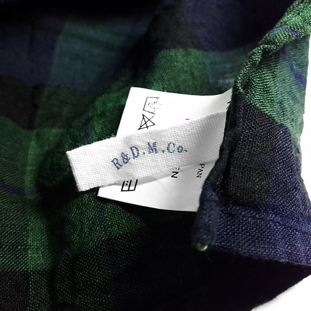 YAECA(ヤエカ)の新品 R&D.M.Co-✨オールドマンズテーラー ブラックウォッチ リネンクロス レディースのファッション小物(バンダナ/スカーフ)の商品写真