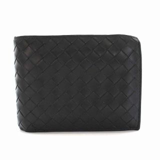 ボッテガヴェネタ(Bottega Veneta)のBOTTEGA VENETA イントレチャート 二つ折り財布 チャコールグレー(折り財布)