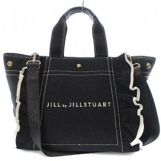 ジルバイジルスチュアート(JILL by JILLSTUART)のジルバイジルスチュアート フリルトートバッグ ショルダーバッグ ハンドバッグ 黒(ショルダーバッグ)