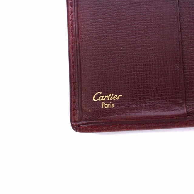 Cartier(カルティエ)のCartier マストライン Wホック 三つ折り財布 レザー ボルドー メンズのファッション小物(長財布)の商品写真