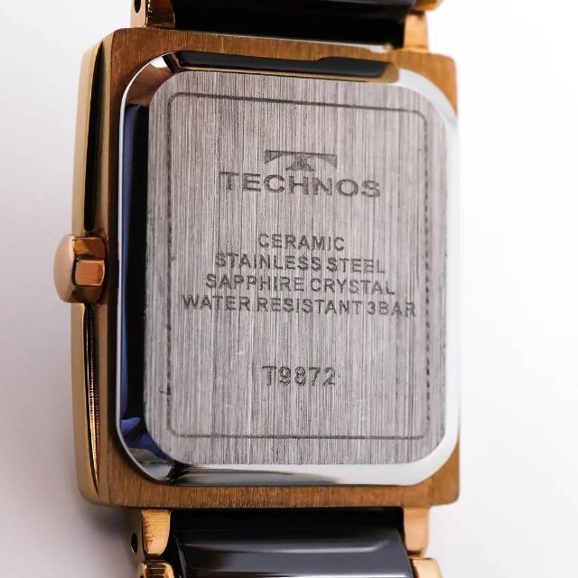 TECHNOS(テクノス)の《美品》TECHNOS 腕時計 ブラック セラミック ストーン サファイア レディースのファッション小物(腕時計)の商品写真