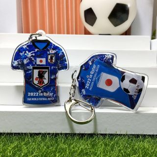 ★新作 人気商品★  日本代表  背番号なし サッカーユニフォーム型キーホルダー(応援グッズ)