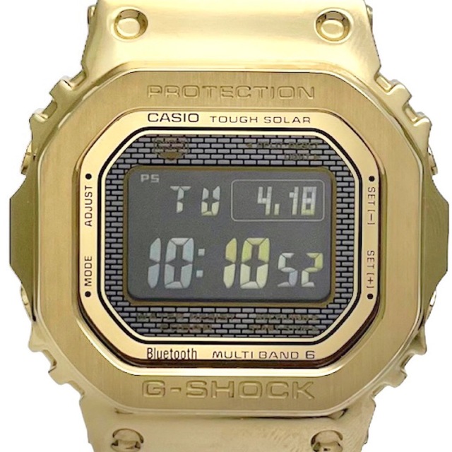 CASIO カシオ 腕時計 G-SHOCK メタル デジタル 電波 タフソーラー ブラック 黒文字盤 GMW-B5000GD-9JF ソーラー ステンレススチール    ゴールド メンズ【品】