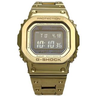 CASIO カシオ 腕時計 G-SHOCK メタル デジタル 電波 タフソーラー ブラック 黒文字盤 GMW-B5000GD-9JF ソーラー ステンレススチール    ゴールド メンズ【品】