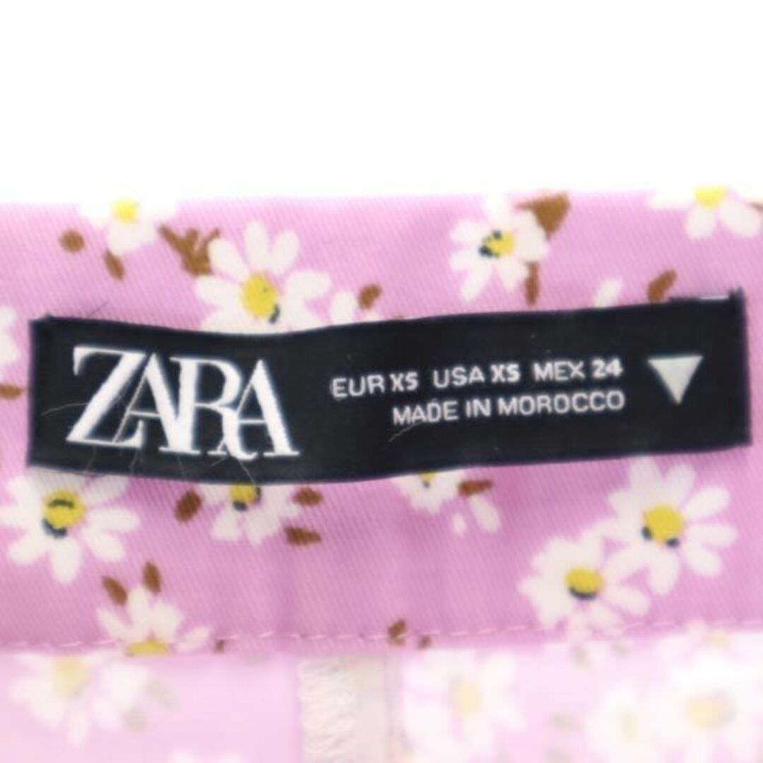 新品☆ZARA BASIC ザラ フリル付きフラワー柄バミューダパンツ