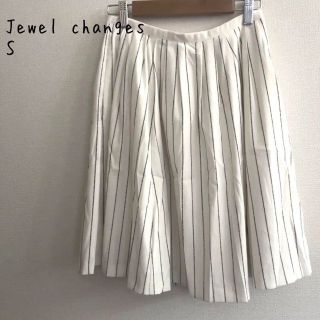 ジュエルチェンジズ(Jewel Changes)のJewel changes ストライプミニスカート　白　S(ミニスカート)