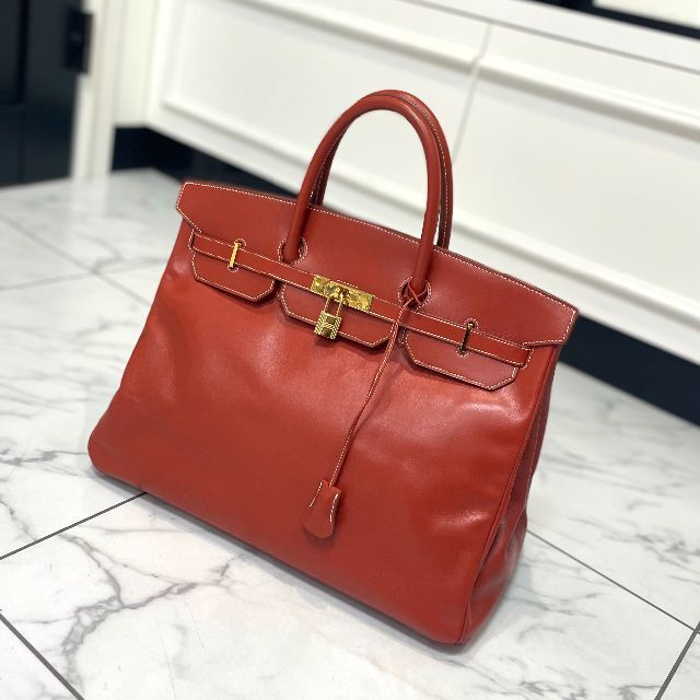 限定価格セール HERMES エルメス バーキン40 ボックスカーフ ブリック