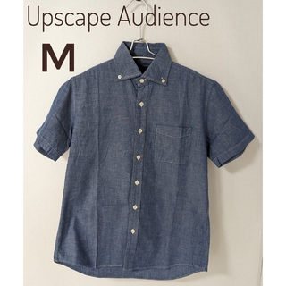 アップスケイプオーディエンス(Upscape Audience)のUpscape Audience メンズ 半袖 ボタンダウンシャツ ネイビー M(シャツ)