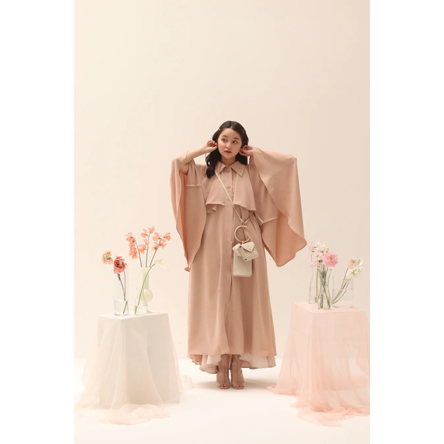 muguet back pleats angel trench coat