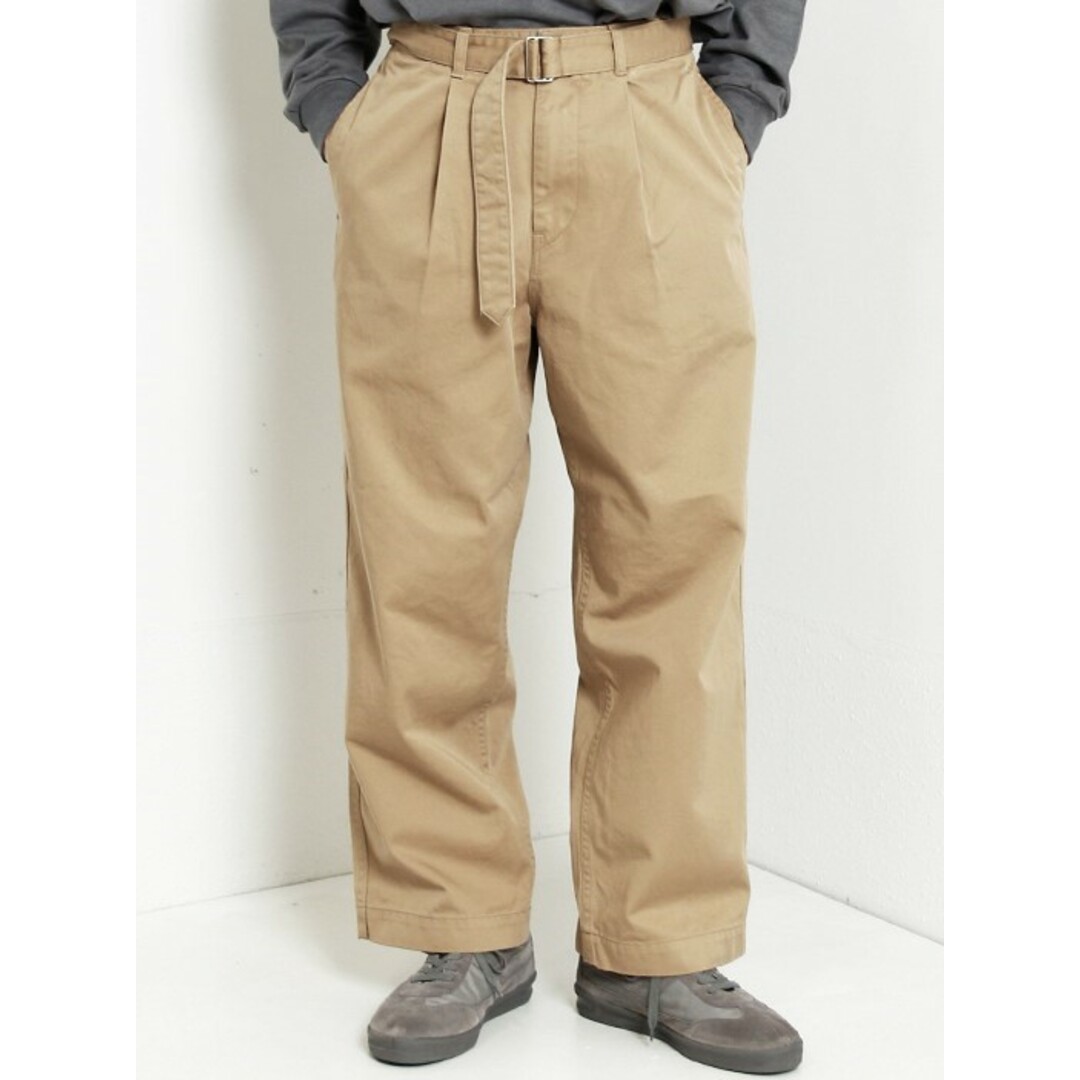 Graphpaper グラフペーパー 日本製 Chino Belted Pants チノベルテッドパンツ GU191-40049B 2 BEIGE  ワイド ジップフライ ボトムス【中古】【Graphpaper】