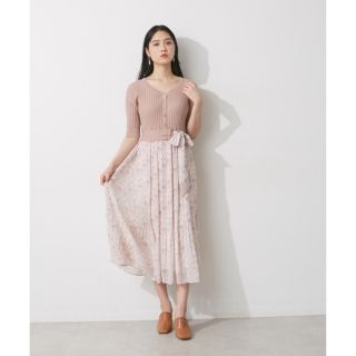 ジルバイジルスチュアート(JILL by JILLSTUART)のJILL by JILLSTUART♡アートプリントドッキングワンピース♡ピンク(ロングワンピース/マキシワンピース)