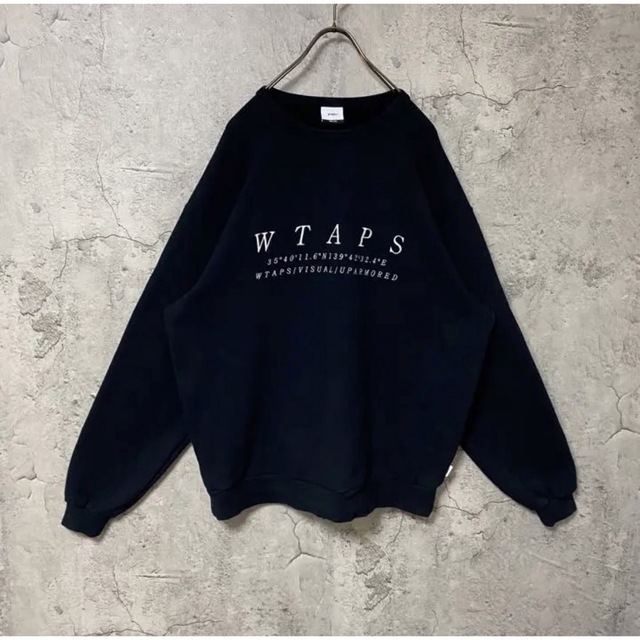 【美品】WTAPS ダブルタップス トレーナー スウェット ロゴ 刺繍 黒 XL