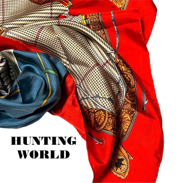 HUNTING WORLD(ハンティングワールド)のHUNTING WORLD ハンティングワールド大判シルクスカーフ レディースのファッション小物(バンダナ/スカーフ)の商品写真