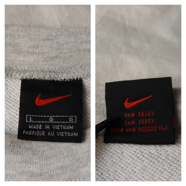 90s Nike 霜降り スウェット 刺繍ロゴ スウォッシュ Lサイズ 2