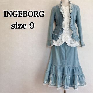 インゲボルグ(INGEBORG)のインゲボルグ ヴィンテージ セットアップ デニム レース ジャケット スカート(スーツ)