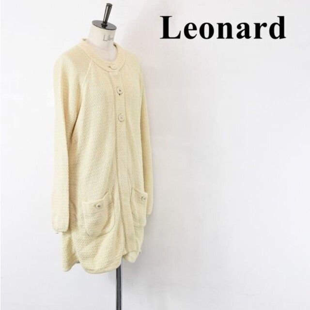 SL AE0034 高級 LEONARD レオナール ツィード ノーカラー