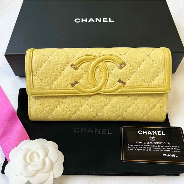 【専用】CHANEL シャネル 長財布 フィリグリー イエロー