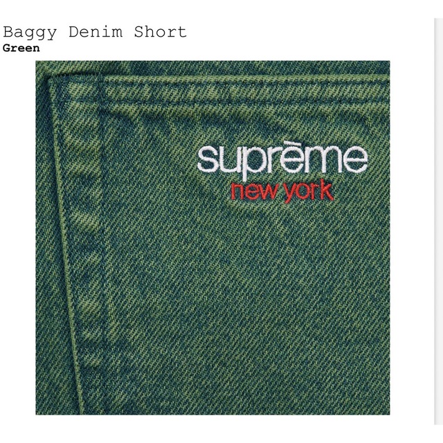 Supreme - 32 supreme baggy denim short 緑の通販 by ロール Supreme - 32 supreme baggy denim short 緑の通販 by ロール