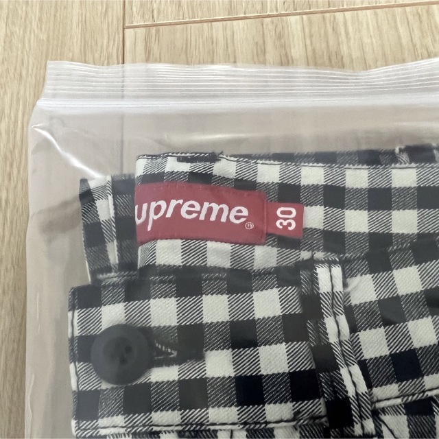 30 supreme gingham flight pant 黒 - その他