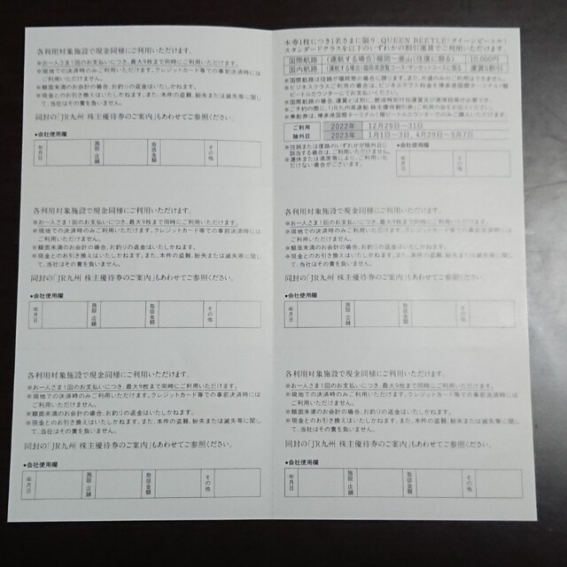 JR(ジェイアール)のJR九州グループ株主優待券 チケットの優待券/割引券(レストラン/食事券)の商品写真