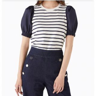 ケイトスペードニューヨーク(kate spade new york)のケイトスペード KATE SPADE Tシャツ ストライプ パフ スリーブ 半袖(シャツ/ブラウス(半袖/袖なし))