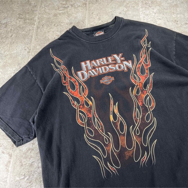希少デザイン 90s】ハーレーダビッドソン Tシャツ 両面 ファイヤー XL
